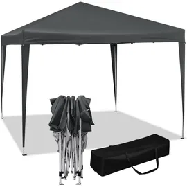 Woltu Pavillon Pop-Up wasserdichter Sonnenschutz Event Pavillon Gartenpavillon auf Terrasse Festival Pagodenzelt aus Oxford Metallrahmen 3 x 3 m Anthrazit -