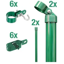 GAH Alberts Alberts Komplettset Zauneck-Set für Maschendrahtzäune 100 cm, zum Einbetonieren, grün