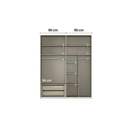 meinSchrank Schwebetürenschrank Regina 181 x 223 x 68 cm Weiß
