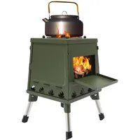 Campinggrill Edelstahl, Tragbarer Holzofen für Camping, Boden Stehend Gartenofen Zelt Ofen Outdoor, Zeltofen, Terrassenofen, für Camping, Rucksacktourismus, Eisfischen und Jagd