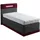 Westfalia Schlafkomfort Boxspringbett, rot (bordeaux, anthrazit), Ohne Topper, Liegefläche B/L: 90cm x 200cm, H2 + H2, 7-Zonen-Kaltschaummatratze, Bezug Obermatratze 100% Polyester, waschbar bis 60C;Bezug Unterbox und Kopfteil: Mikrofaservelours (100% Polyester), WESTFALIA