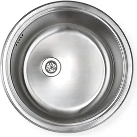 stabilo-sanitär Ronda 1 rund links Einbauspüle edelstahl Handbetätigung 450 x 450 mm