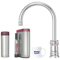 QUOOKER Wassersprudler Quooker Wasserhahn mit PRO3 Heißwasser & CUBE für Sprudelwasser Wasser, mit BieTal Trinktasse