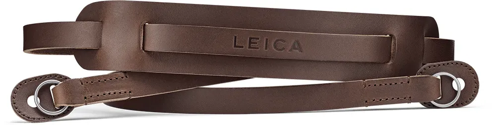 Leica Tragriemen mit Schulterteil Leder, dunkelbraun  14684