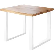 ab:stil.art.moebel Esstisch Baumkante 80 x 77 x 80 cm weiß