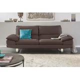 Calia Italia 3-Sitzer »Dave, Sitzkomfort der Extraklasse, tolle Details«, Designsofa auf Kufenfuß, in zwei Lederqualitäten braun