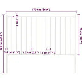 vidaXL Zaunelement mit Pfosten 1,81 x 75 cm Weiß/Stahl