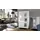 Vladon Standvitrine Denjo 71 x 129 x 35 cm Weiß matt/Weiß Hochglanz