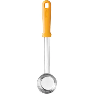 HENDI Saucenlöffel, für Pizza, Heavy-duty, Flacher Boden, ergonomischer Griff, Schöpflöffel, Soßenlöffel, Schöpfkelle, Fassungsvermögen: 90ml, 325x72x(H)25mm, Edelstahl, Polypropylen, orange