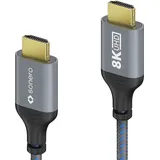 Sonero Sonero® HDMI auf HDMI Kabel - 8K60 - grau/blau, - 1,00m