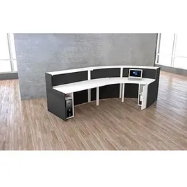 Kerkmann Empfangstheke BARI gebogen, anthrazit, weiß 334,0 x 182,5 x 112,0 cm