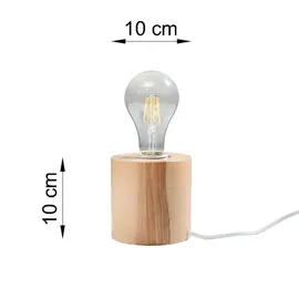 Sollux Lighting Nachttischlampe Holz Braun