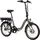 Saxonette E-Bike Faltbike, 20Zoll, Frontmotor, 281 Wh Akku 3 Gang, Nabenschaltung, ( Pedelec, Elektrofahrrad )mit Rücktrittbremse (Farbe: silver ) - Silber