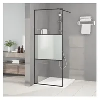 vidaXL Duschwand für Begehbare Dusche Schwarz 80x195 cm Halbmatt ESG