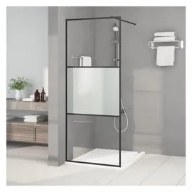 vidaXL Duschwand für Begehbare Dusche Schwarz 80x195 cm Halbmatt ESG