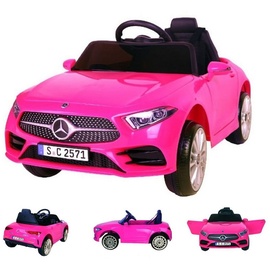 ES-Toys Kinder Elektroauto Mercedes CLS350 EVA-Reifen, Kunstledersitz, MP3, USB rosa
