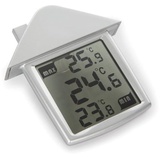 Perel Fenster-Thermometer, digital, für innen und außen, transparent