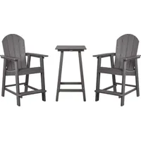 Beliani Gartentisch - Balkontisch mit 2 Stühlen Muskoka Adirondack Stil Outdoor Terrasse Garten Ausstattung