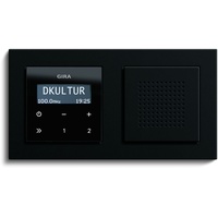 Gira Badradio RDS Unterputz Radio Schwarzglasoptik/ E2 schwarz matt mit Lautsprecher und Rahmen