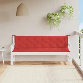 vidaXL Bankauflage 200 x 50 x 7 cm rot 2 St.