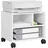 Woltu Druckertisch mit Rädern, mobiler Druckerständer, Druckerhalter, Druckerwagen auf Rollen, Bürocontainer rollbar, Aktenwagen, mit 3 Fächern, für Büro Arbeitszimmer, 40x35x30 cm, weiß, ASK06ws