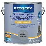 swingcolor 2in1 Flüssigkunststoff / Fußbodenfarbe RAL 7001  (Silbergrau, 4 l, Seidenmatt)