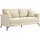 Homcom 2 Sitzer Sofa, Couch mit Leinenoptik, Metallbeine, Polstersofa, Gepolsterter Doppelsofa für Wohnzimmer, Schlafzimmer, 179 x 80 x 89 cm, Beige