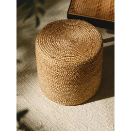 benuta pure Pouf Jute 40 x 40 x 40 cm Bronze