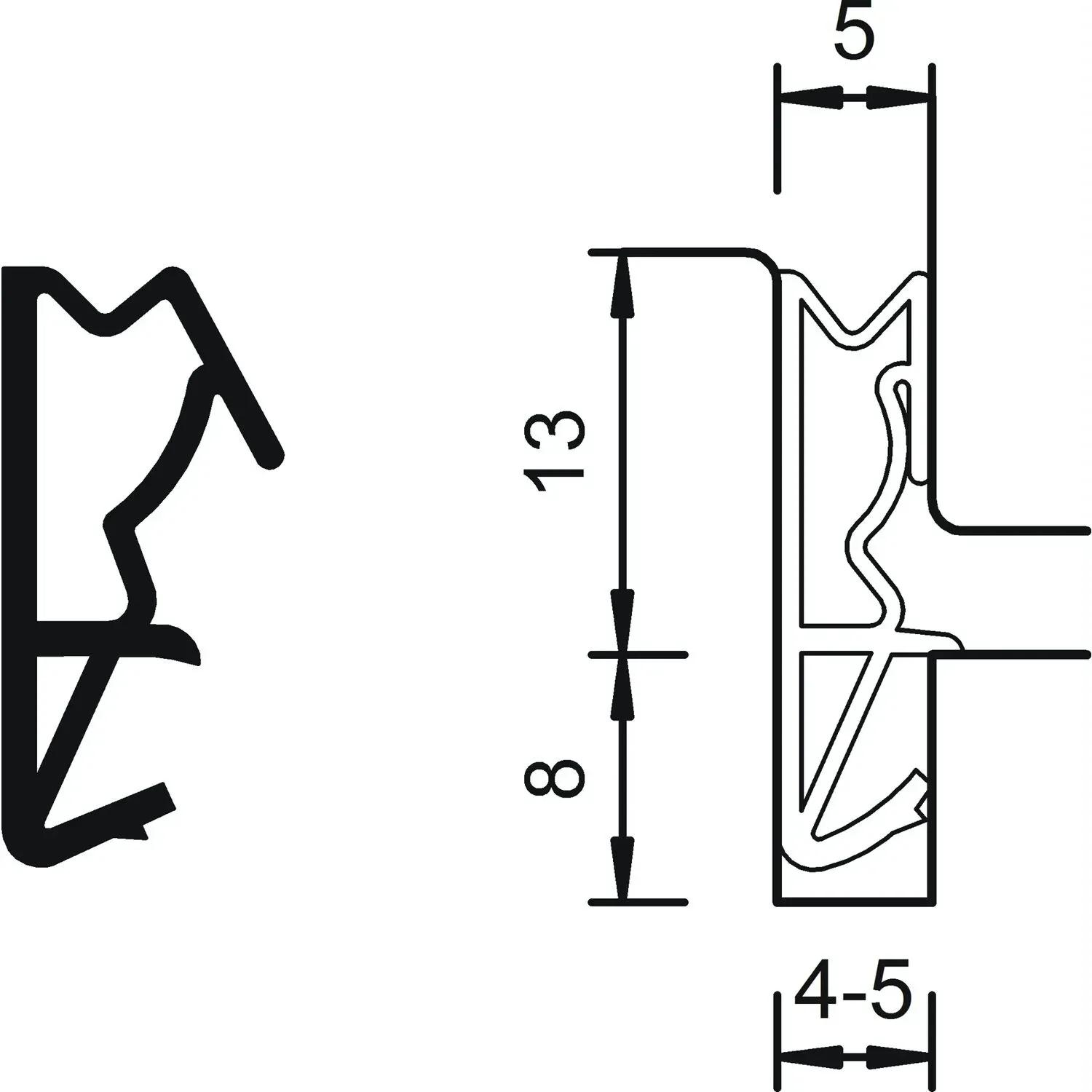 Haustürdichtung S 6513, Kunststoff schwarz (18m)