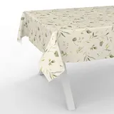 ANRO Wachstuchtischdecke abwaschbar Canada 180 x 140 cm Beige