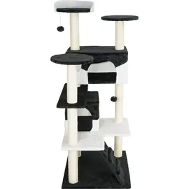 Wiltec Kratzbaum 130 cm schwarz/weiß