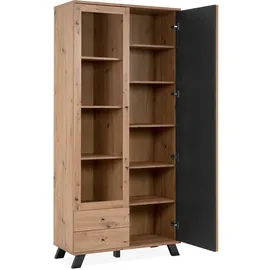 Finori Vitrine Medan 52A 92 x 40 x 198 cm Artisan Oak/Anthrazit