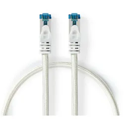 Nedis Cat 6a Kabel S/FTP | RJ45 Stecker | RJ45 Stecker | 2m | Snagless | Rund | Geflochten / PVC | Silber | Verpackung mit Sichtfenster