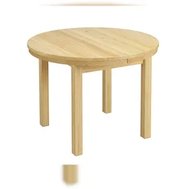 Erst-Holz Runder Tisch Küchentisch Esstisch ausziehbar 103x103x75 Kiefer massiv 90.70-41