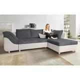 Collection AB "Sally L-Form, B: 256 cm", grau (hellgrau, anthrazit), B:256cm H:87cm T:165cm, Microfaser PRIMABELLE (100% Polyester) / Struktur (80% Polyester, 20% Acryl);Struktur (80% Polyester, 20% Acryl);Kunstleder SOFTLUX / Struktur (80% Polyester, 20%