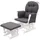 Mendler Relaxsessel HWC-C76 Stoff/Textil 52 x 0 x 0 cm dunkelgrau mit Hocker