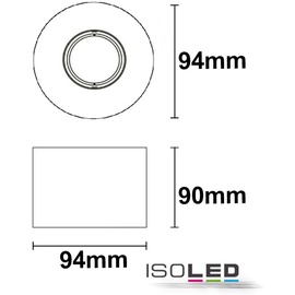 ISOLED Deckenaufbauleuchte für GU10/MR16, Alu weiß, exkl. Leuchtmittel