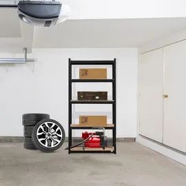 Arebos 2er Set Schwerlastregal 180 x 90 x 40 cm 875 kg 5 MDF-Platten | Schwarz