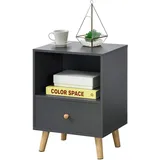 [en.casa] Nachtschrank Sundsvall 40 x 30 x 54 cm Dunkelgrau