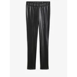 bonprix Enge Lederimitat-Hose, schwarz, 46