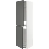 IKEA METOD Hochschrank f Kühl-/Gefrierschrank weiß/Voxtorp dunkelgrau 60x60x220 cm