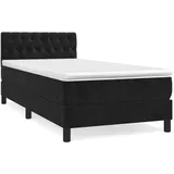vidaXL Boxspringbett mit Matratze Schwarz 100x200 cm Samt