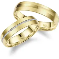 Trauring MARRYA "MARRYA Edelstahl Ringe Trauringe Eheringe Partnerringe" Fingerringe Gr. 52, Edelstahl, goldfarben (damen ring, gold) Damen