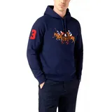 Polo Ralph Lauren Hoodie Triple Pony Sweatshirt Big-Tall Kollektion Aufgesticktem Triple-Pony-Wappen, 3 Patch "stärksten Spieler" blau 2XB / XXL