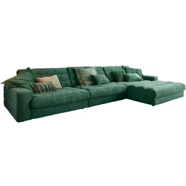 KAWOLA Ecksofa XL Lana Cord Recamiere rechts smaragd