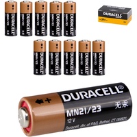 10x Batterie Duracell MN21, A23, LR23A, LRV08, GP23A - 12V 33mAh, 10,3 x 28,5 mm