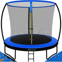 Kesser Trampoline Komplettset 244 cm inkl. Sicherheitsnetz, leiter, Randabdeckung + Zubehör blau