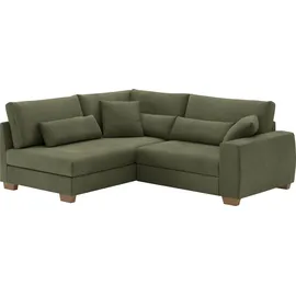 Mr. Couch Ecksofa MR. COUCH "Hilla L-Form", grün, B:227cm H:68cm T:190cm, Novaclean Avanti (100% Polyester), Sofas, Ecksofa, Mit Federkern, wahlweise mit Bettfunktion und Taschenfederkern