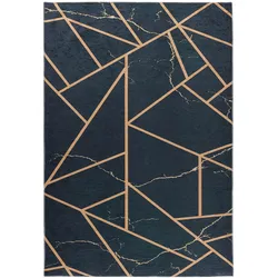 Webteppich Modern Gold in Schwarz ca. 80x300cm