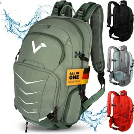 Valkental Rucksack Wanderrucksack Naturwandern Reiserucksack Wasserfest 22 L - Explorer grün 22 LITER